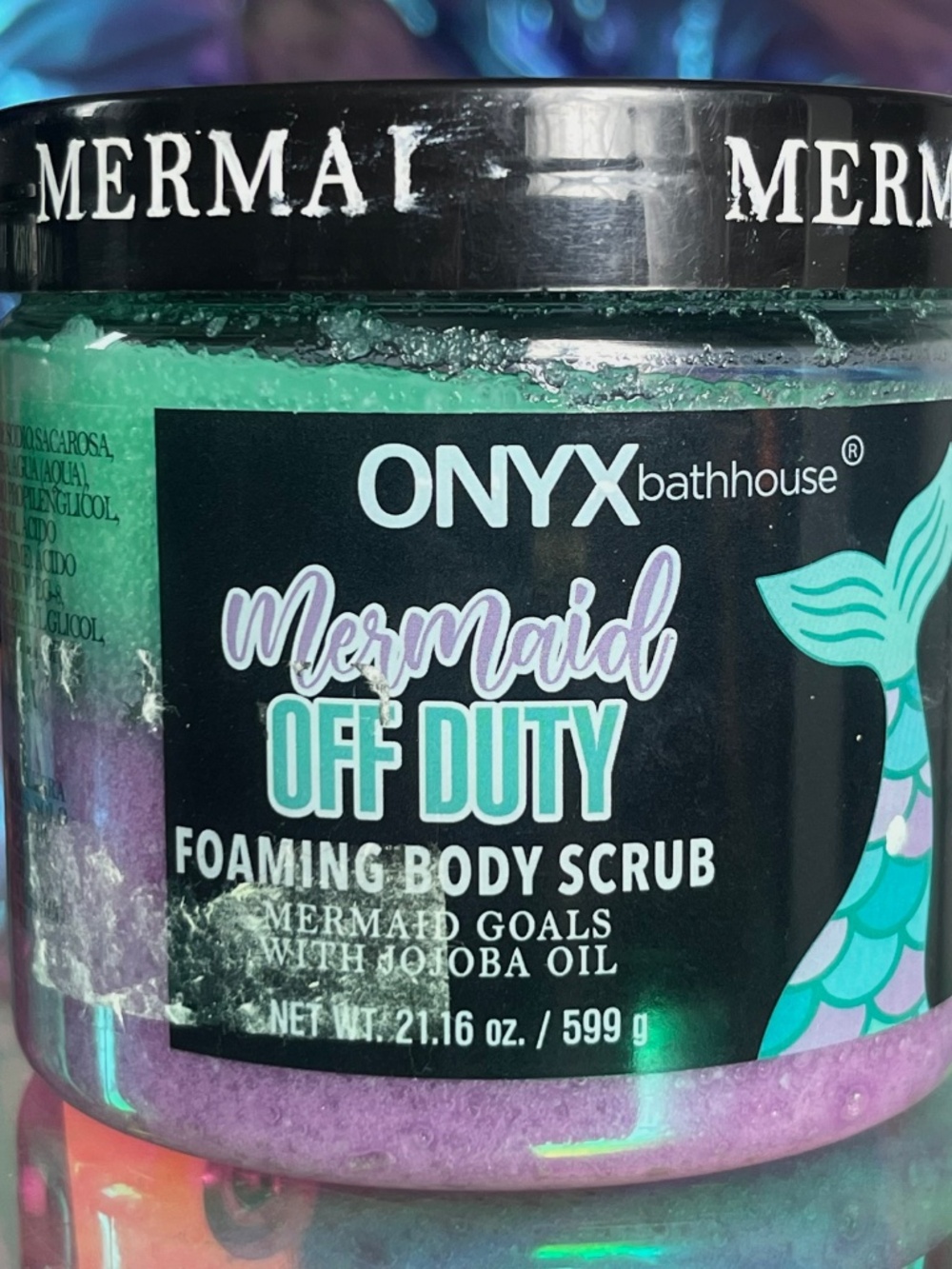 Onyx Bathhouse Mermaid Off Duty Foaming Body Scrub Mermaid Goals W/ Jojoba Oil